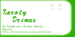 karoly drimus business card