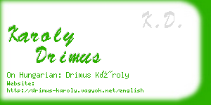 karoly drimus business card